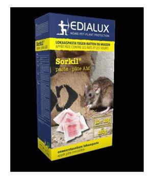 Sorkil Pasta AM 150 g (10X15g) contre rats et souris EDIALUX