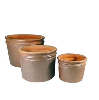 Pot Thai émallié Cylindre brun D30 Ht 25  (VDG)